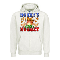 Oatmeal Heather mommy's little nugget Zipper Hoodie - AdoDesignShop