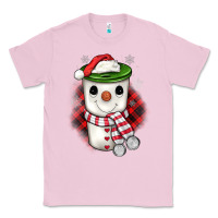 Bubblegum Pink Christmas snowman coffee Classic Tee - JahusDesignShop