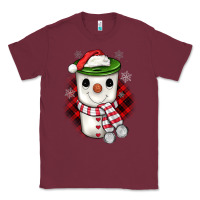 Burgundy Christmas snowman coffee Classic Tee - JahusDesignShop