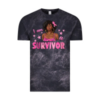 Cloud Black I Am a Survivor Breast Cancer with Afro Woman Vintage Tee - texasbilliewilder