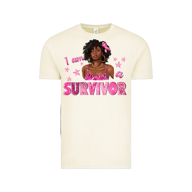 I Am A Survivor Breast Cancer With Afro Woman Vintage Tee by texasbilliewilder | Teevron