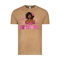 Vintage Camel I Am a Survivor Breast Cancer with Afro Woman Vintage Tee - texasbilliewilder