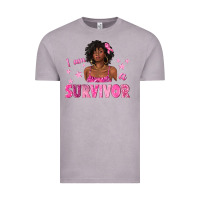 Vintage Zinc I Am a Survivor Breast Cancer with Afro Woman Vintage Tee - texasbilliewilder