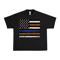 Black Back to blue USA flag leopard police 20oz tumbler Urban Heavy Tee - Neo Western