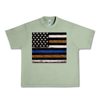 Oil Green Back to blue USA flag leopard police 20oz tumbler Urban Heavy Tee - Neo Western