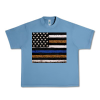 Pebble Blue Back to blue USA flag leopard police 20oz tumbler Urban Heavy Tee - Neo Western