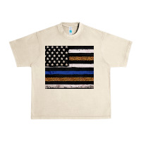 Sandshell Back to blue USA flag leopard police 20oz tumbler Urban Heavy Tee - Neo Western