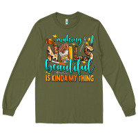 Army Green making nails beautiful is kinda my thing Long Sleeve Tee - AdoDesignShop