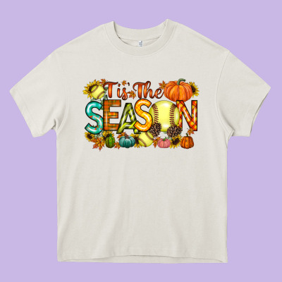 Tis The Season Softball Heavy Core Tee Designed By Racoondesign