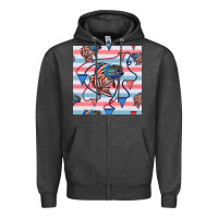 Charcoal Heather american flag bass Zipper Hoodie - BundleAndBundleShop