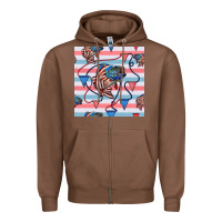 Chestnut american flag bass Zipper Hoodie - BundleAndBundleShop