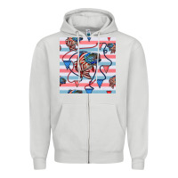 Dove Grey american flag bass Zipper Hoodie - BundleAndBundleShop