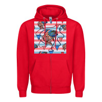 Red american flag bass Zipper Hoodie - BundleAndBundleShop