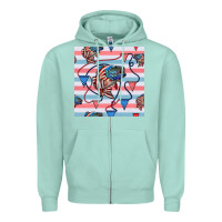 Seafoam american flag bass Zipper Hoodie - BundleAndBundleShop
