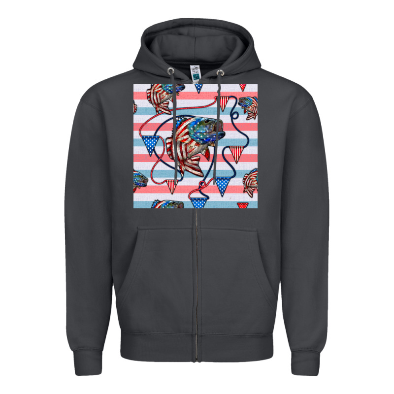 American Flag Bass Zipper Hoodie by BundleAndBundleShop | Teevron
