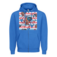 True Royal american flag bass Zipper Hoodie - BundleAndBundleShop