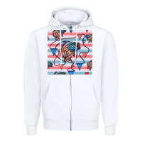 White american flag bass Zipper Hoodie - BundleAndBundleShop