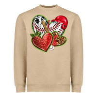 Mushroom baseball with strawberry hearts Heavyweight Sweatshirt - texasbilliewilder