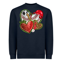 Navy baseball with strawberry hearts Heavyweight Sweatshirt - texasbilliewilder