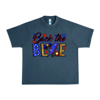 Midnight Navy Back the blue with lightning bolt Urban Heavy Tee - Neo Western