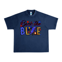 Navy Back the blue with lightning bolt Urban Heavy Tee - Neo Western