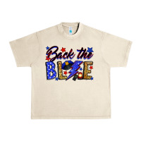 Sandshell Back the blue with lightning bolt Urban Heavy Tee - Neo Western