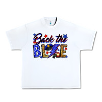 White Back the blue with lightning bolt Urban Heavy Tee - Neo Western