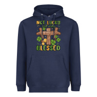 Navy not lucky just really blessed malia Heavyweight Hoodie - MaliasSmallBusiness