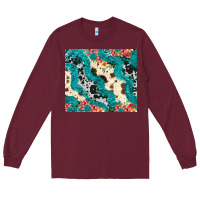 Burgundy turquoise glitter cowhide Long Sleeve Tee - JahusDesignShop