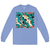 Colony Blue turquoise glitter cowhide Long Sleeve Tee - JahusDesignShop