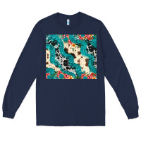 Navy turquoise glitter cowhide Long Sleeve Tee - JahusDesignShop