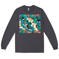 Smoke turquoise glitter cowhide Long Sleeve Tee - JahusDesignShop