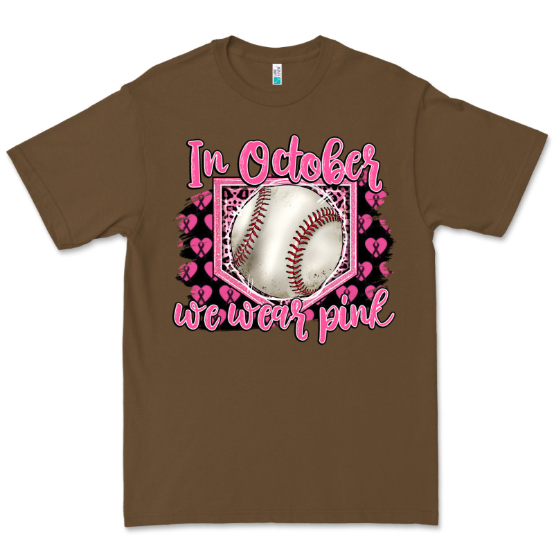 In October We Wear Pink Baseball Premium Tee by BarkalooDesign | Teevron
