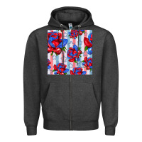 Charcoal Heather patriotic roses Zipper Hoodie - BundleAndBundleShop