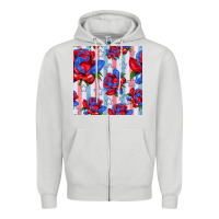 Dove Grey patriotic roses Zipper Hoodie - BundleAndBundleShop