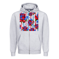 Heather Grey patriotic roses Zipper Hoodie - BundleAndBundleShop