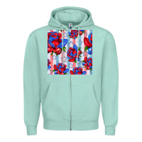 Seafoam patriotic roses Zipper Hoodie - BundleAndBundleShop