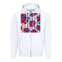 White patriotic roses Zipper Hoodie - BundleAndBundleShop