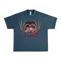 Midnight Navy Born to be free 4th of July Urban Heavy Tee - CowGirlArtShop