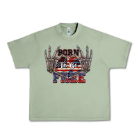 Oil Green Born to be free 4th of July Urban Heavy Tee - CowGirlArtShop