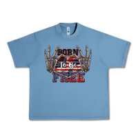 Pebble Blue Born to be free 4th of July Urban Heavy Tee - CowGirlArtShop