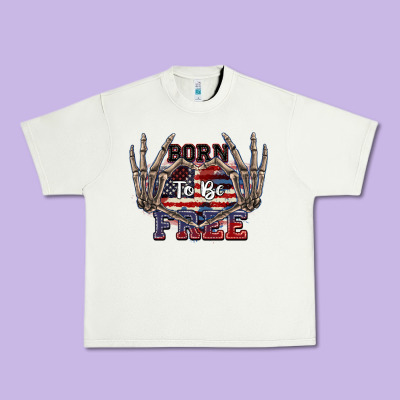 Born To Be Free 4th Of July Urban Heavy Tee Designed By Cowgirlartshop