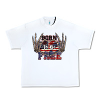 White Born to be free 4th of July Urban Heavy Tee - CowGirlArtShop