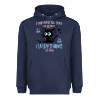 Navy i survived 100 days of school cat Heavyweight Hoodie - MaliasSmallBusiness