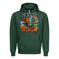 Sports Green hippie soul with caravan and flowers Zipper Hoodie - Artiststas