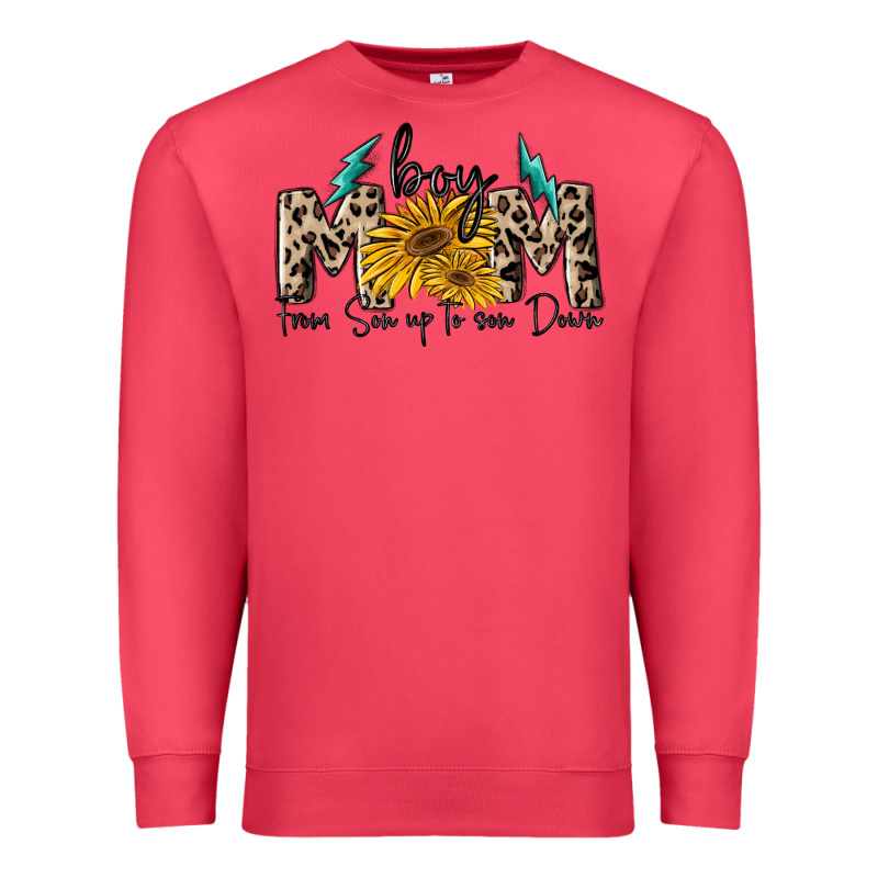 Boy Mom From Son Up To Sun Down Premium Sweatshirt by MaliasSmallBusiness | Teevron
