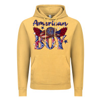 Vintage Mustard American boy with cowboy Vintage Hoodie - texasbilliewilder