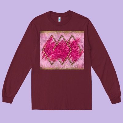 Pink Glitter Long Sleeve Tee Designed By Jahusdesignshop