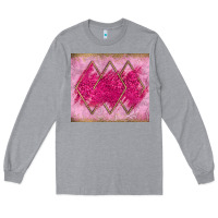 Heather Grey pink glitter Long Sleeve Tee - JahusDesignShop
