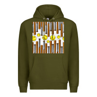Army Green softball bat seamless pattern Premium Hoodie - BundleAndBundleShop
